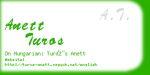 anett turos business card